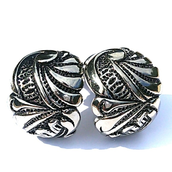 1940s LUCIEN PICCARD SUPER RARE Silver Hoops wPat# - Picture 3 of 8